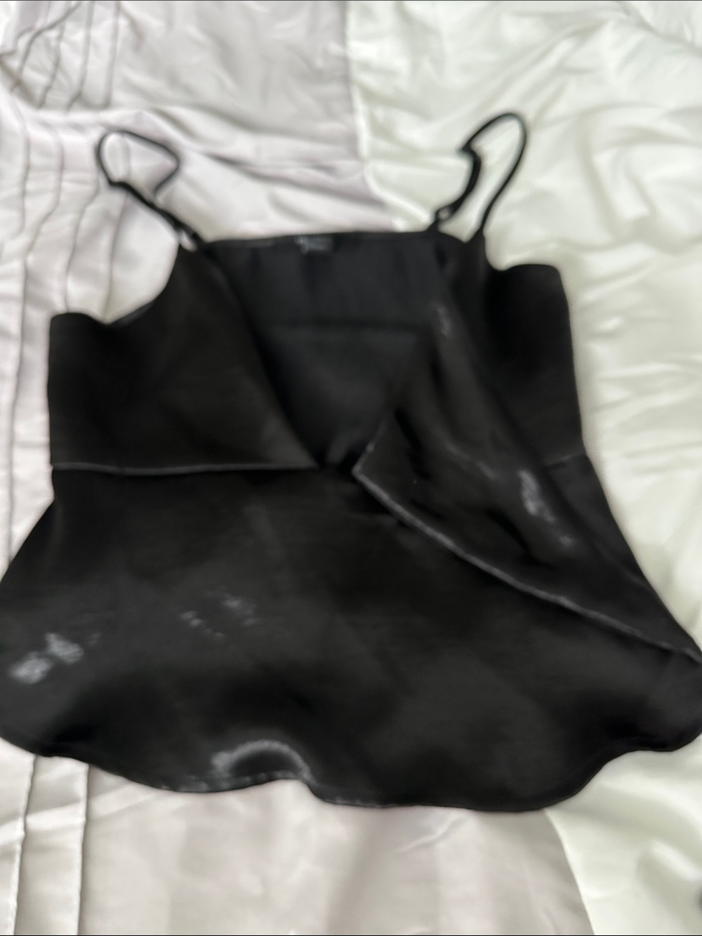Forever 21 Black Satin Cami with Slim Straps